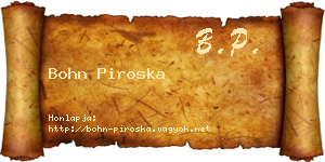 Bohn Piroska névjegykártya