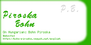 piroska bohn business card